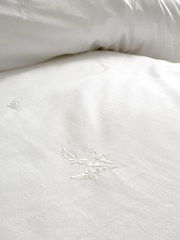 Bianca White Lottie Floral Print Embroidery Cotton Duvet Cover Set - Image 3 of 5