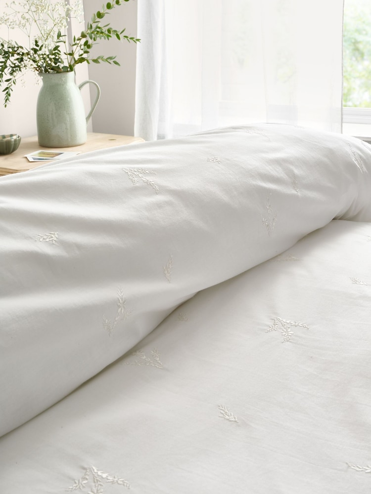 Bianca White Lottie Floral Print Embroidery Cotton Duvet Cover Set - Image 5 of 5
