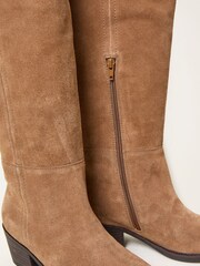 FatFace Tan Brown Suede Mid Heel Knee High Boot - Image 2 of 3