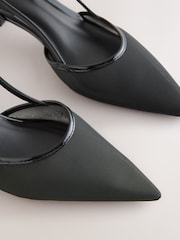 Black Forever Comfort® Pointed Mesh Slingback Heels - Image 3 of 5