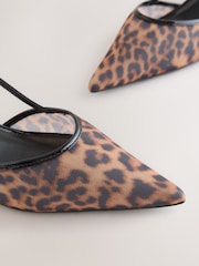 Leopard Forever Comfort® Pointed Mesh Slingback Heels - Image 3 of 5