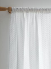 Pineapple Elephant White Muscat Waffle Slot Top Voile Curtains Panel - Image 1 of 4