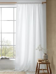 Pineapple Elephant White Muscat Waffle Slot Top Voile Curtains Panel - Image 2 of 4
