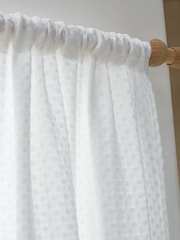 Pineapple Elephant White Muscat Waffle Slot Top Voile Curtains Panel - Image 3 of 4