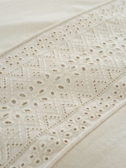 Catherine Lansfield Cream Broderie Anglaise Duvet Cover Set - Image 3 of 3