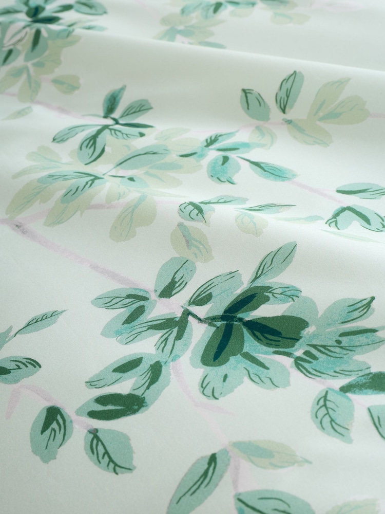 RHS Green Scenic Leaves Reversible Cotton Duvet Cover Set - Image 5 of 5