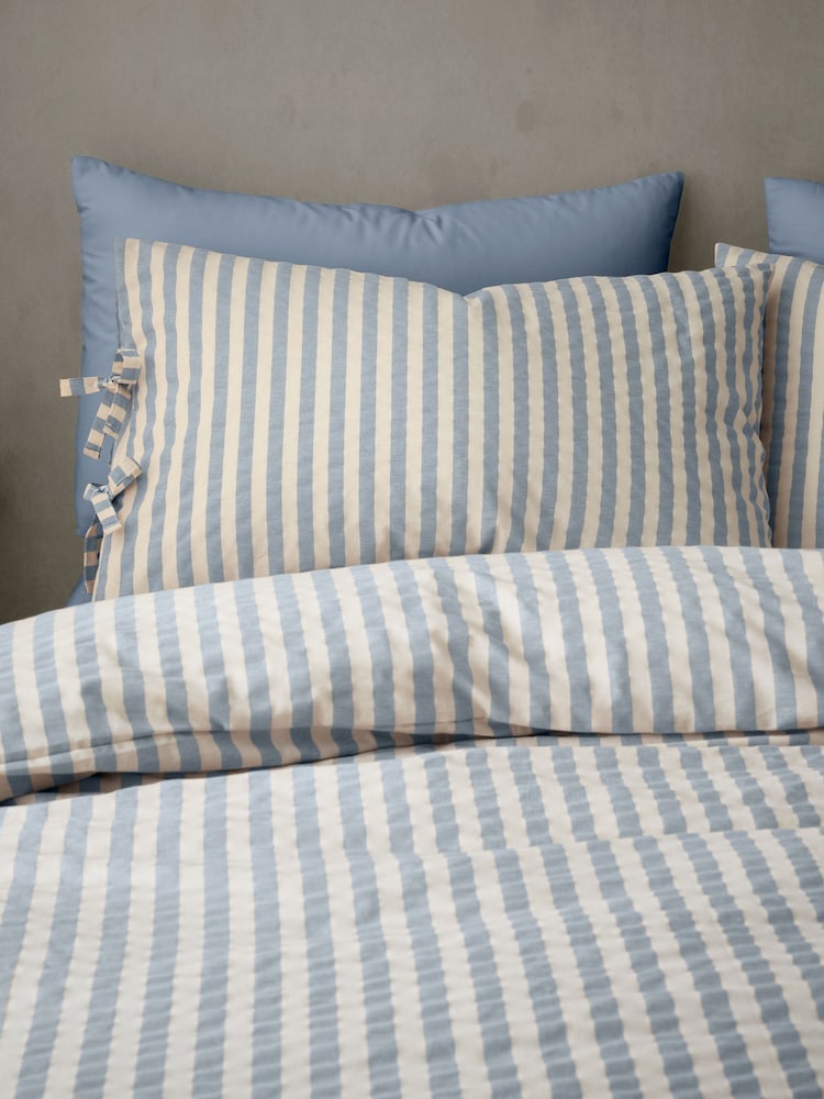 Pineapple Elephant Blue Zanzibar Yarn Dyed Stripe Duvet Cover Set - Image 2 of 5