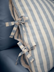 Pineapple Elephant Blue Zanzibar Yarn Dyed Stripe Duvet Cover Set - Image 5 of 5