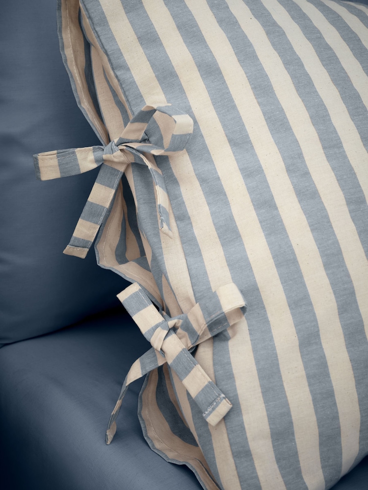 Pineapple Elephant Blue Zanzibar Yarn Dyed Stripe Duvet Cover Set - Image 5 of 5
