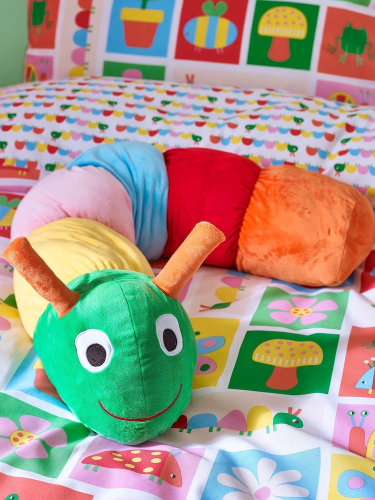 Catherine Lansfield Bright Charlee Caterpillar 3D Shaped Cushion - Image 1 of 5