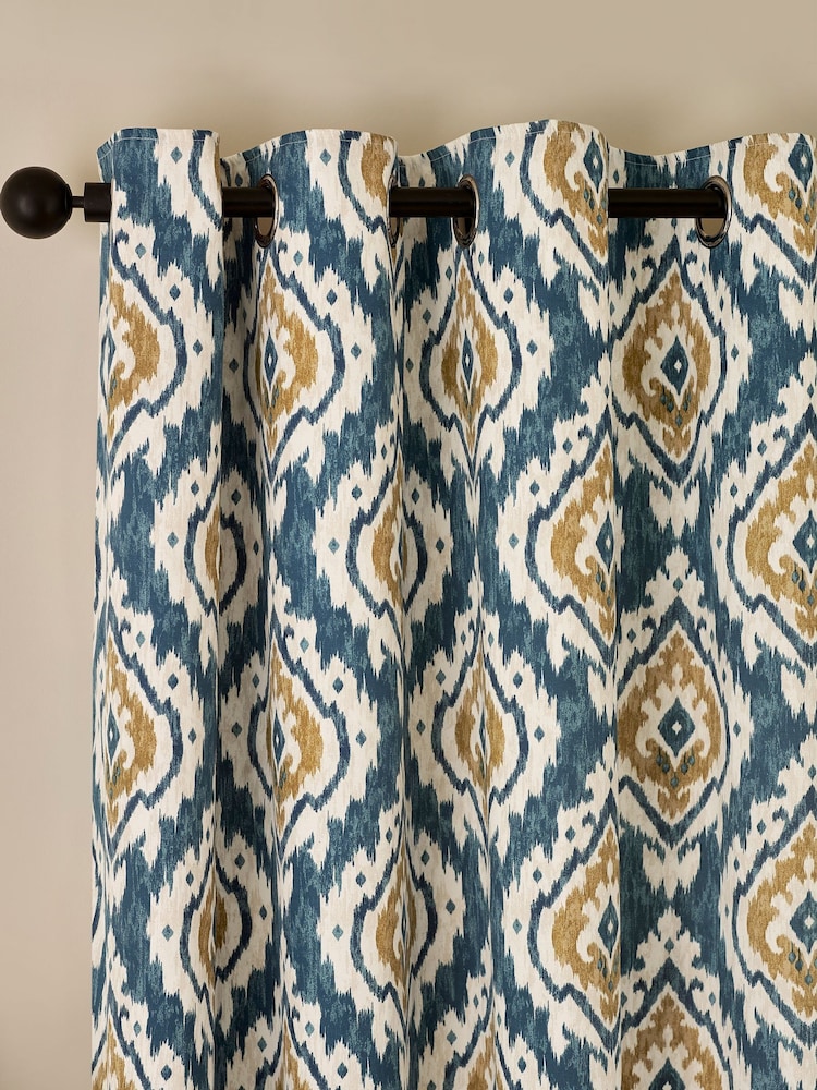 Pineapple Elephant Suri Geo Lined Eyelet Curtains - صورة 1 من 4 Pineapple Elephant Suri Geo Lined Eyelet Curtains - صورة 1 من 4