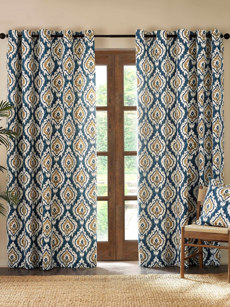 Pineapple Elephant Suri Geo Lined Eyelet Curtains - صورة 2 من 4 Pineapple Elephant Suri Geo Lined Eyelet Curtains - صورة 2 من 4
