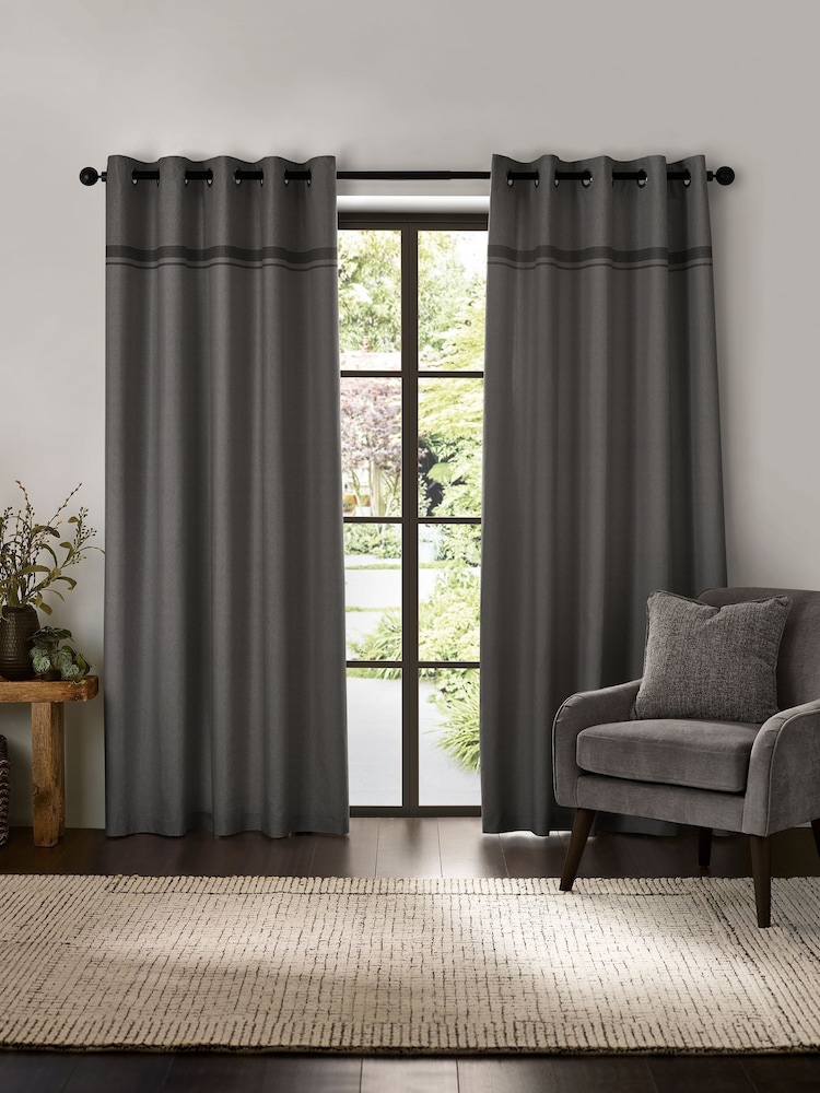 Catherine Lansfield Melville Lined Eyelet Curtains - Imagem 2 de 4