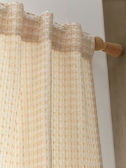 Pineapple Elephant Natural Muscat Waffle Slot Top Voile Curtains Panel - Image 3 of 4