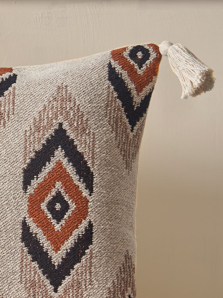 Pineapple Elephant Caramel Emir Ikat Cushion - Image 2 of 2