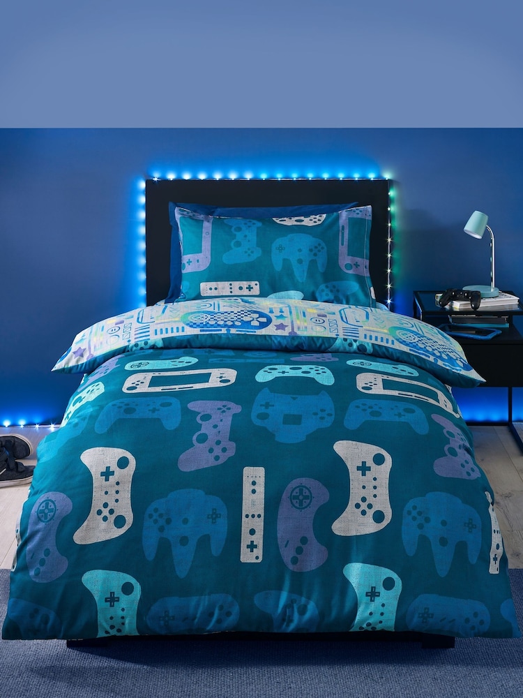 Catherine Lansfield Grey Gamer So Soft Duvet Cover Set - Image 2 of 4