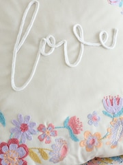 Catherine Lansfield Natural Love Embroidered Cushion - Image 2 of 2
