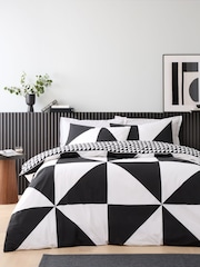 Style Sisters Black White Bold Geo Cotton Duvet Cover Set - Image 1 of 5