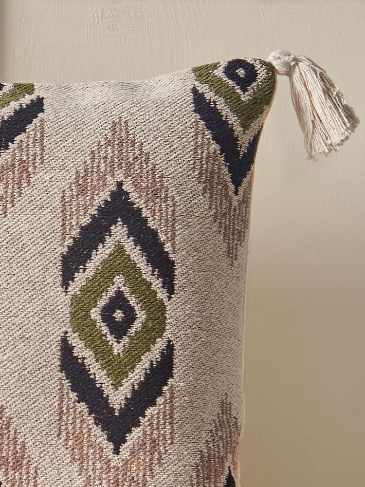 Pineapple Elephant Olive Emir Ikat Cushion - Image 2 of 2 Pineapple Elephant Olive Emir Ikat Cushion - Image 2 of 2