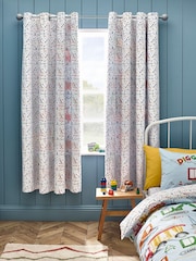 Catherine Lansfield Blue Digger Dreams Fully Reversible Curtains - Image 3 of 4