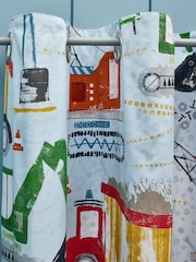 Catherine Lansfield Blue Digger Dreams Fully Reversible Curtains - Image 4 of 4