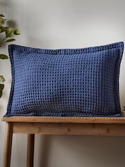 Pineapple Elephant Navy Jaipur Chunky Waffle Cotton Cushion - Image 1 of 4