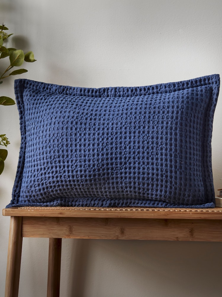 Pineapple Elephant Navy Jaipur Chunky Waffle Cotton Cushion - Image 1 of 4