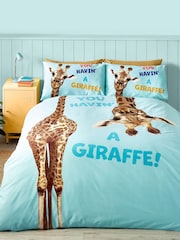 Catherine Lansfield Aqua Havin A Giraffe Reversible Duvet Cover Set - Image 2 of 7