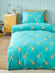Catherine Lansfield Aqua Havin A Giraffe Reversible Duvet Cover Set - Image 3 of 7