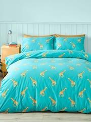 Catherine Lansfield Aqua Havin A Giraffe Reversible Duvet Cover Set - Image 4 of 7
