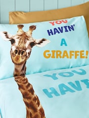 Catherine Lansfield Aqua Havin A Giraffe Reversible Duvet Cover Set - Image 5 of 7