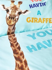Catherine Lansfield Aqua Havin A Giraffe Reversible Duvet Cover Set - Image 7 of 7