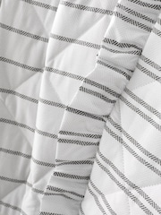 Style Sisters Black White Frill Stripe Cotton Bedspread - Image 2 of 2
