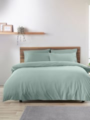 Catherine Lansfield Green So Soft Easy Iron Duvet Cover Set - Image 1 of 3