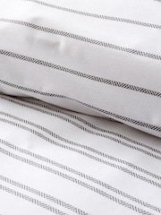 Style Sisters Black  White Frill Stripe Cotton Duvet Cover Set - Image 5 of 5