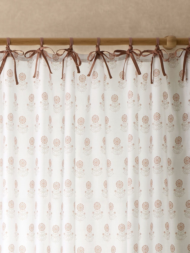 Pineapple Elephant Woodblock Floral Print So Soft Voile Curtains Panel - Imagen 1 de 4