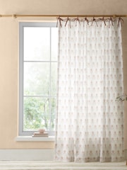 Pineapple Elephant Woodblock Floral Print So Soft Voile Curtains Panel - Imagen 2 de 4