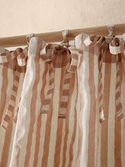 Pineapple Elephant Clay Zanzibar Yarn Dyed Stripe Voile Curtains Panel - Image 3 of 4