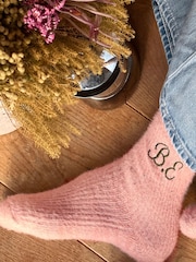 Solesmith Womens Pink Luxury Monogrammed Socks - Image 1 of 4