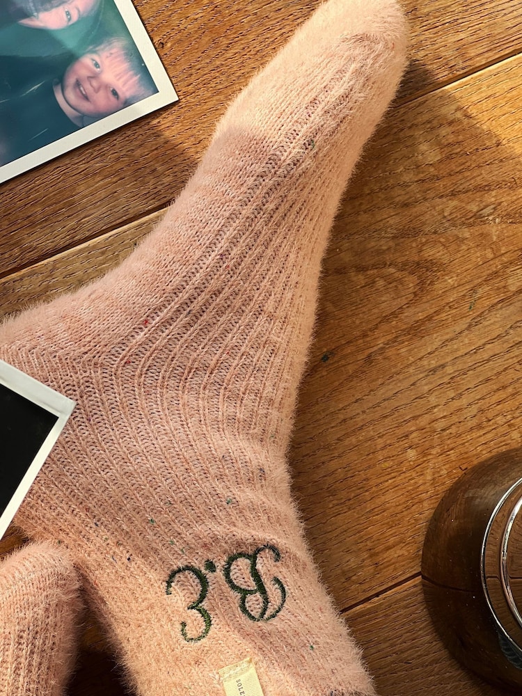 Solesmith Womens Pink Luxury Monogrammed Socks - Image 2 of 4
