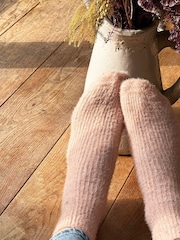 Solesmith Womens Pink Luxury Monogrammed Socks - Image 3 of 4