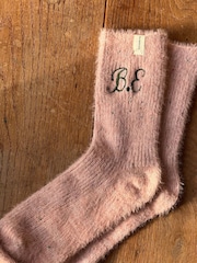 Solesmith Womens Pink Luxury Monogrammed Socks - Image 4 of 4