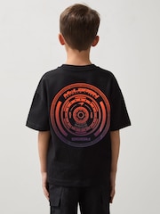 Negro - Reiss District Unisex Fit McLaren F1 Team Tyre Oversized T-Shirt - Imagen 1 de 7