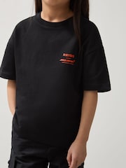 Negro - Reiss District Unisex Fit McLaren F1 Team Tyre Oversized T-Shirt - Imagen 5 de 7