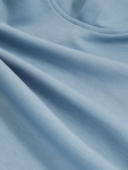 Reiss Soft Denim Blue Fabien 13-14 yrs Interlock Jersey Hoodie - Image 4 of 4
