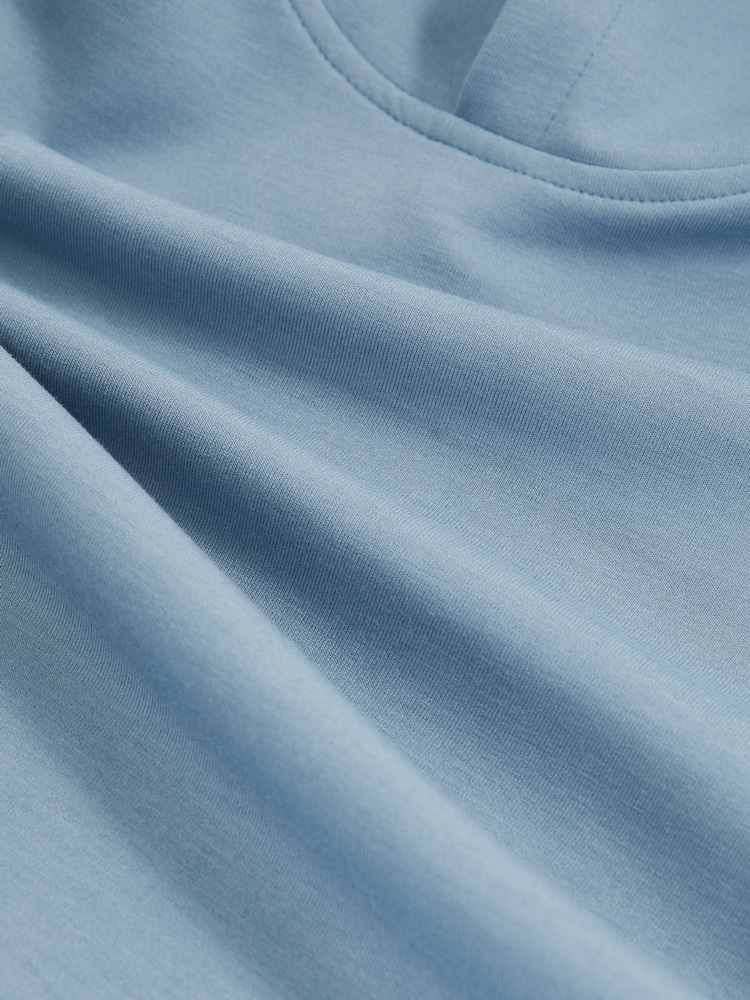 Reiss Soft Denim Blue Fabien 13-14 yrs Interlock Jersey Hoodie - Image 4 of 4