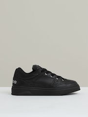 Reiss All Black Alvar Panelled Leather Trainers - Image 1 of 6