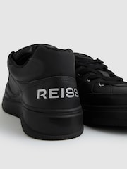 Reiss All Black Alvar Panelled Leather Trainers - Image 6 of 6