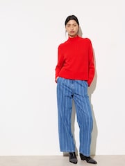 Oliver Bonas Red Funnel Neck Knitted Jumper - Image 1 of 9
