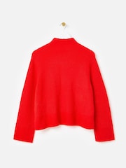 Oliver Bonas Red Funnel Neck Knitted Jumper - Image 5 of 9